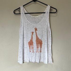 Anthropologie Ace Delivery White Giraffe Tank Top - Size Small
